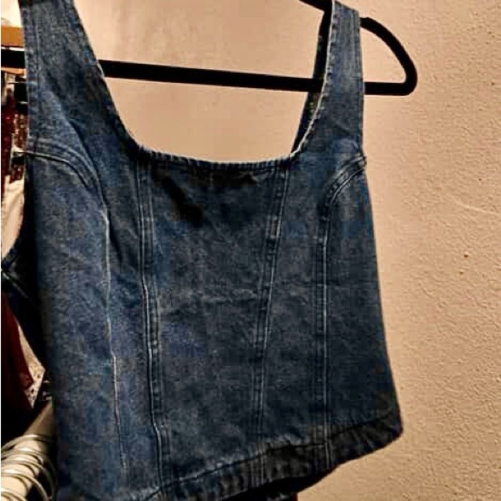 ALTAR’D STATE Denim Corset Crop Top (Size M)